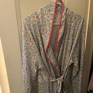 Lake Pajamas Pima Classic Short Robe- XL
